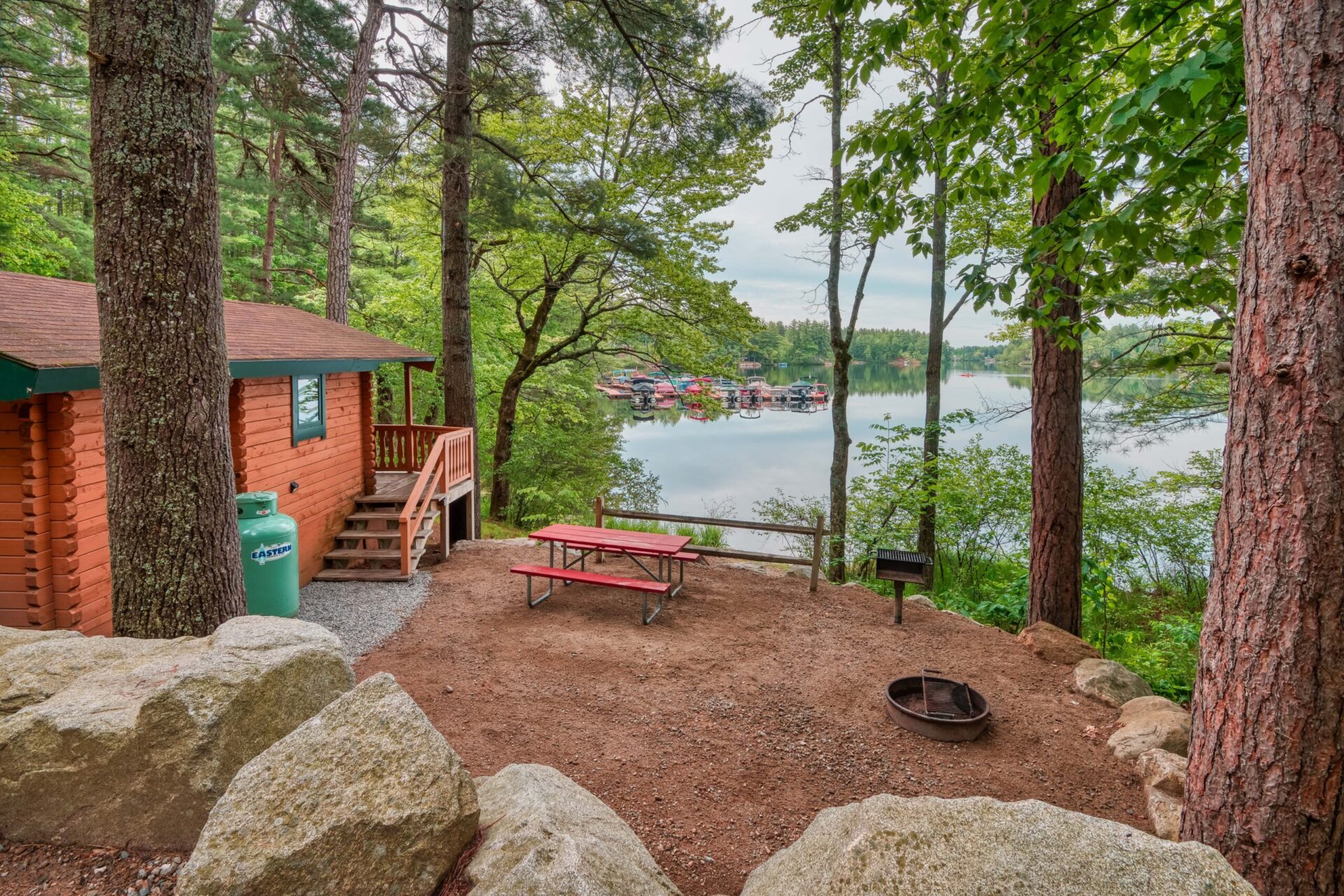 Rustic Waterfront Camping Cabin